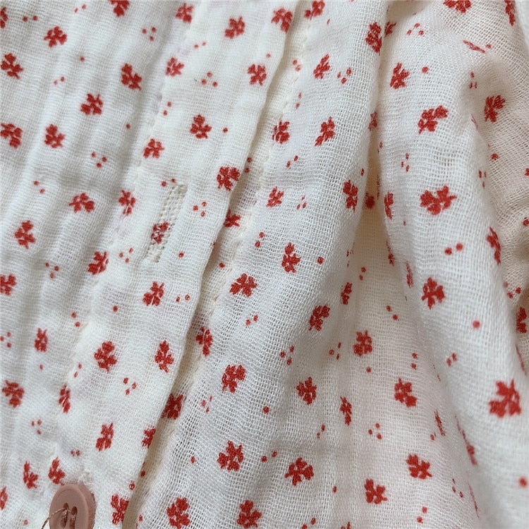 -ベビー フラワー チェック フリル 長袖 ブラウス トップス【mh0000030】 - mamahalo shop - 長袖シャツ・ブラウス -  べビー服 - 子供服 - 男の子 - 女の子