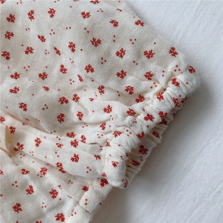 -ベビー フラワー チェック フリル 長袖 ブラウス トップス【mh0000030】 - mamahalo shop - 長袖シャツ・ブラウス -  べビー服 - 子供服 - 男の子 - 女の子