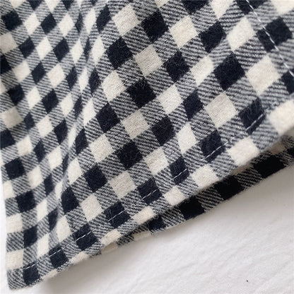 -ベビー フラワー チェック フリル 長袖 ブラウス トップス【mh0000030】 - mamahalo shop - 長袖シャツ・ブラウス -  べビー服 - 子供服 - 男の子 - 女の子