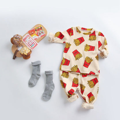 -ベビーキッズ セットアップ パジャマ トップス パンツ【mh0000088】 - mamahalo shop - 長袖パジャマ -  べビー服 - 子供服 - 男の子 - 女の子