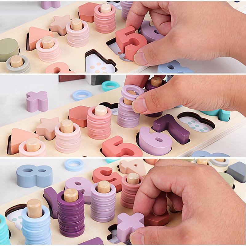 -マカロンカラー 木製 数字 型はめ パズル 知育玩具 木のおもちゃ プレゼントギフトに【mh0000143】 - mamahalo shop - Toy (おもちゃ・木製玩具）etc. -  べビー服 - 子供服 - 男の子 - 女の子