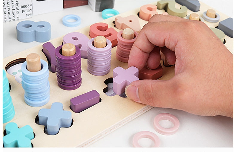 -マカロンカラー 木製 数字 型はめ パズル 知育玩具 木のおもちゃ プレゼントギフトに【mh0000143】 - mamahalo shop - Toy (おもちゃ・木製玩具）etc. -  べビー服 - 子供服 - 男の子 - 女の子