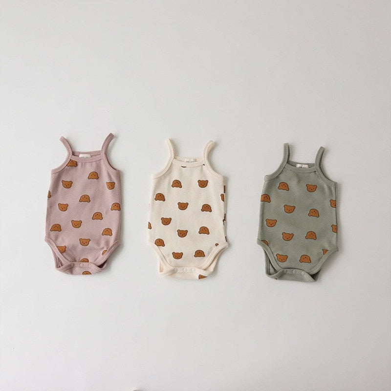 -ベビー くま レモン キャミ ロンパース【mh0000455】 - mamahalo shop - ノースリーブロンパース -  べビー服 - 子供服 - 男の子 - 女の子