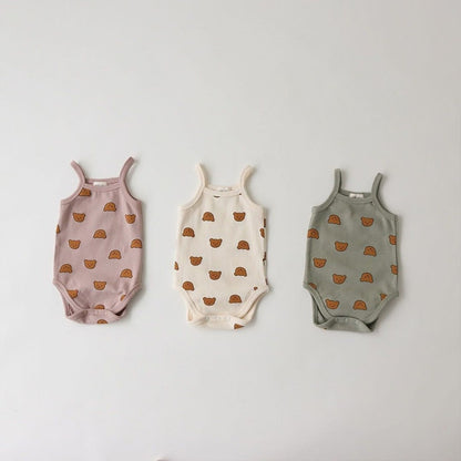 -ベビー くま レモン キャミ ロンパース【mh0000455】 - mamahalo shop - ノースリーブロンパース -  べビー服 - 子供服 - 男の子 - 女の子