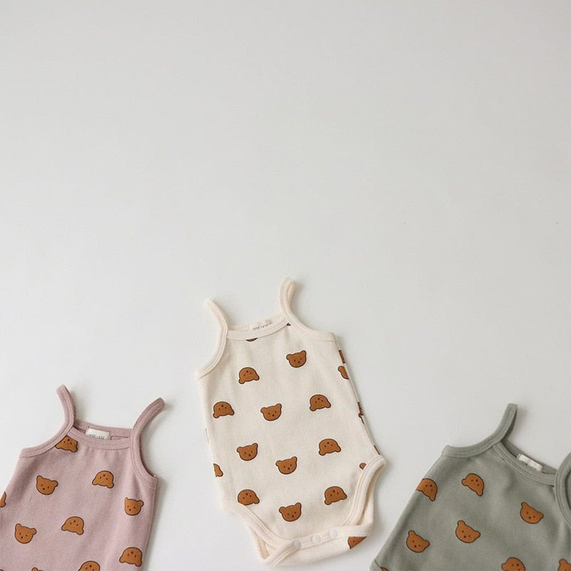 -ベビー くま レモン キャミ ロンパース【mh0000455】 - mamahalo shop - ノースリーブロンパース -  べビー服 - 子供服 - 男の子 - 女の子