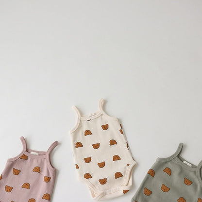 -ベビー くま レモン キャミ ロンパース【mh0000455】 - mamahalo shop - ノースリーブロンパース -  べビー服 - 子供服 - 男の子 - 女の子