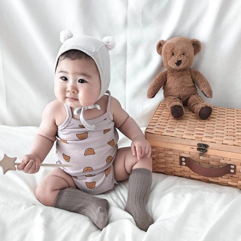 -ベビー くま レモン キャミ ロンパース【mh0000455】 - mamahalo shop - ノースリーブロンパース -  べビー服 - 子供服 - 男の子 - 女の子