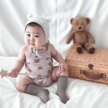 -ベビー くま レモン キャミ ロンパース【mh0000455】 - mamahalo shop - ノースリーブロンパース -  べビー服 - 子供服 - 男の子 - 女の子