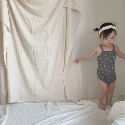 -ベビー くま レモン キャミ ロンパース【mh0000455】 - mamahalo shop - ノースリーブロンパース -  べビー服 - 子供服 - 男の子 - 女の子