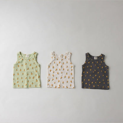 -ベビー くま レモン セットアップ タンクトップ ブルマ【mh0000457】 - mamahalo shop - ノースリーブセットアップ -  べビー服 - 子供服 - 男の子 - 女の子