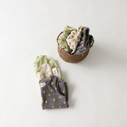 -ベビー くま レモン セットアップ タンクトップ ブルマ【mh0000457】 - mamahalo shop - ノースリーブセットアップ -  べビー服 - 子供服 - 男の子 - 女の子