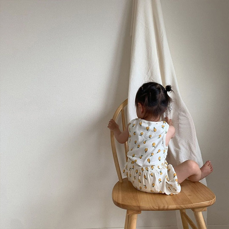 -ベビー くま レモン セットアップ タンクトップ ブルマ【mh0000457】 - mamahalo shop - ノースリーブセットアップ -  べビー服 - 子供服 - 男の子 - 女の子