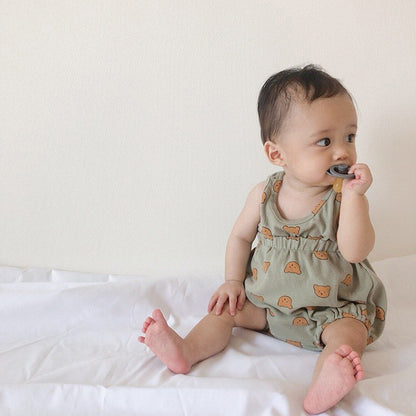 -ベビー くま レモン セットアップ タンクトップ ブルマ【mh0000457】 - mamahalo shop - ノースリーブセットアップ -  べビー服 - 子供服 - 男の子 - 女の子