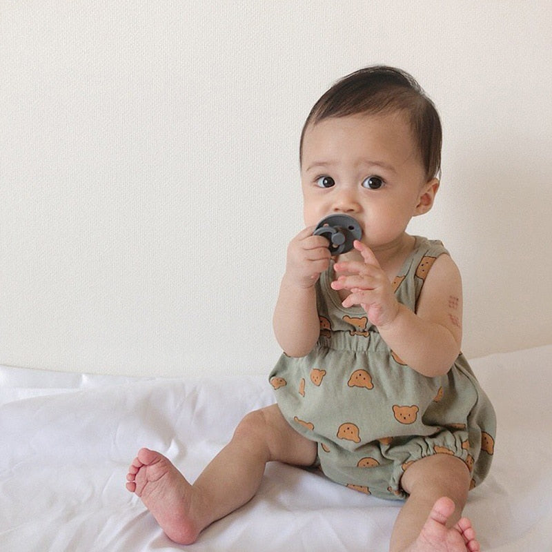 -ベビー くま レモン セットアップ タンクトップ ブルマ【mh0000457】 - mamahalo shop - ノースリーブセットアップ -  べビー服 - 子供服 - 男の子 - 女の子