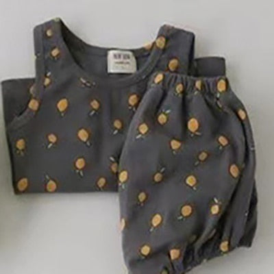 -ベビー くま レモン セットアップ タンクトップ ブルマ【mh0000457】 - mamahalo shop - ノースリーブセットアップ -  べビー服 - 子供服 - 男の子 - 女の子