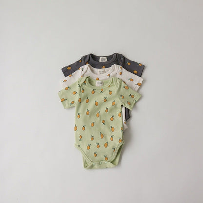 -ベビー くま レモン 半袖 ロンパース【mh0000449】 - mamahalo shop - 半袖ロンパース -  べビー服 - 子供服 - 男の子 - 女の子