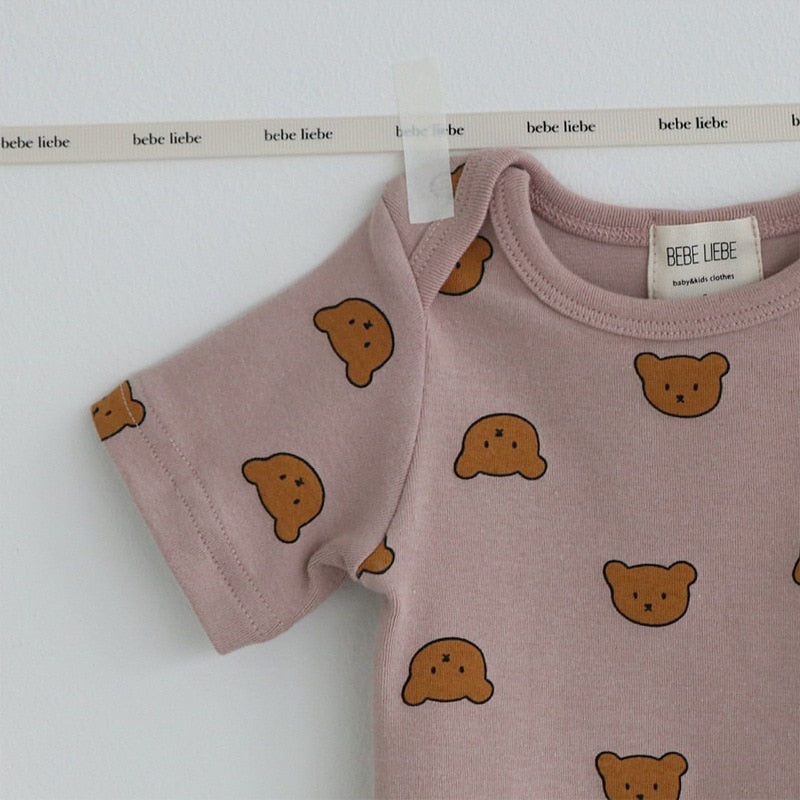 -ベビー くま レモン 半袖 ロンパース【mh0000449】 - mamahalo shop - 半袖ロンパース -  べビー服 - 子供服 - 男の子 - 女の子