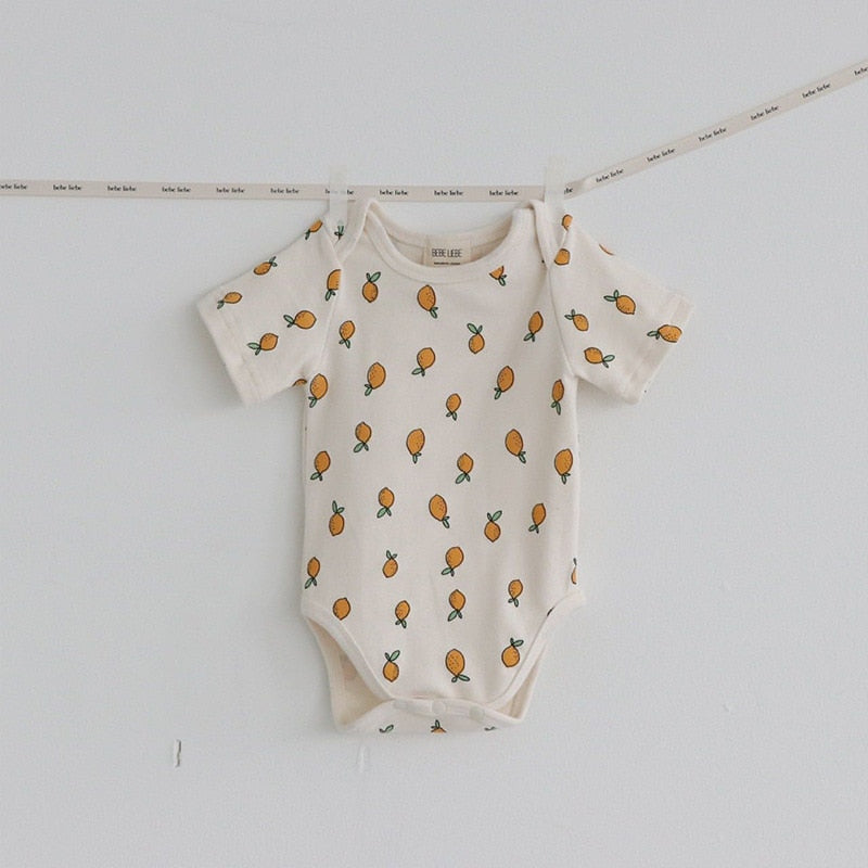 -ベビー くま レモン 半袖 ロンパース【mh0000449】 - mamahalo shop - 半袖ロンパース -  べビー服 - 子供服 - 男の子 - 女の子