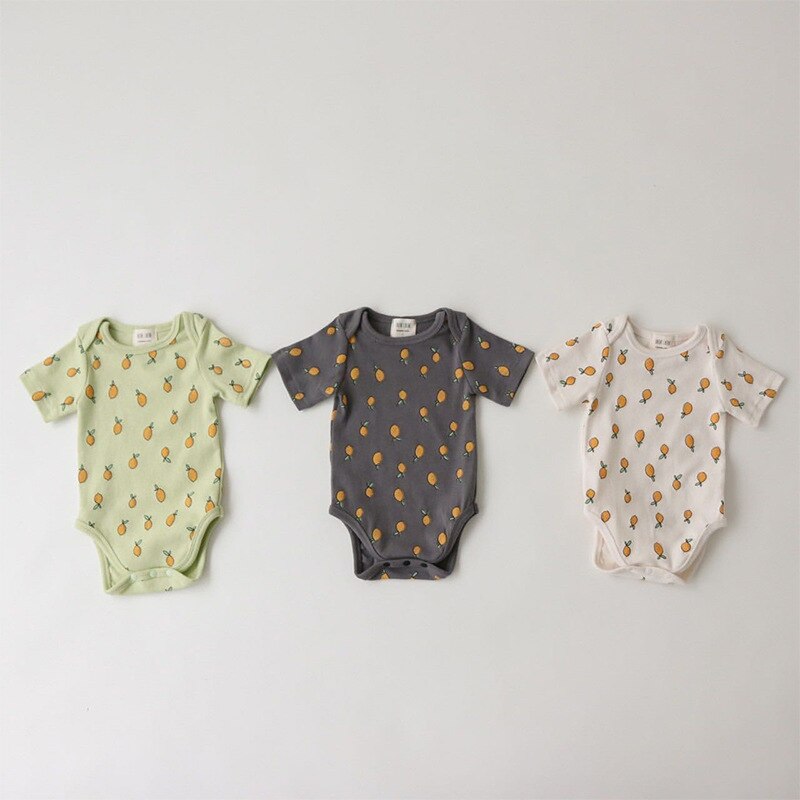 -ベビー くま レモン 半袖 ロンパース【mh0000449】 - mamahalo shop - 半袖ロンパース -  べビー服 - 子供服 - 男の子 - 女の子