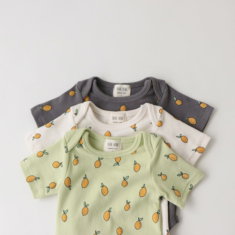 -ベビー くま レモン 半袖 ロンパース【mh0000449】 - mamahalo shop - 半袖ロンパース -  べビー服 - 子供服 - 男の子 - 女の子