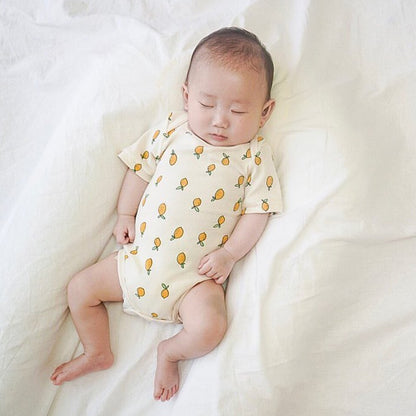 -ベビー くま レモン 半袖 ロンパース【mh0000449】 - mamahalo shop - 半袖ロンパース -  べビー服 - 子供服 - 男の子 - 女の子