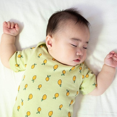 -ベビー くま レモン 半袖 ロンパース【mh0000449】 - mamahalo shop - 半袖ロンパース -  べビー服 - 子供服 - 男の子 - 女の子