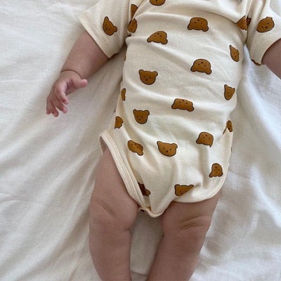 -ベビー くま レモン 半袖 ロンパース【mh0000449】 - mamahalo shop - 半袖ロンパース -  べビー服 - 子供服 - 男の子 - 女の子