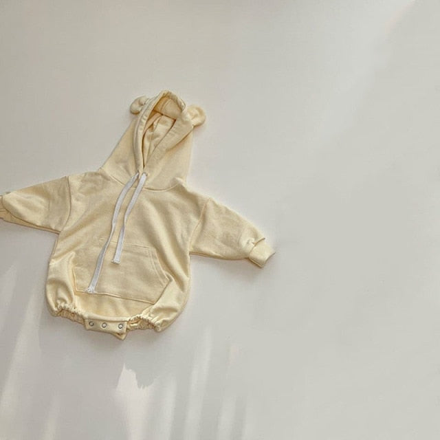 -ベビー くま耳 フード ロンパース【mh0000081】 - mamahalo shop - 長袖ロンパース -  べビー服 - 子供服 - 男の子 - 女の子