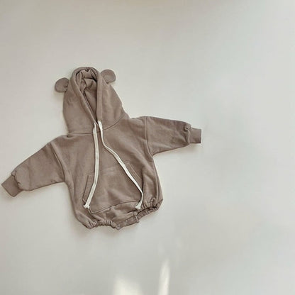 -ベビー くま耳 フード ロンパース【mh0000081】 - mamahalo shop - 長袖ロンパース -  べビー服 - 子供服 - 男の子 - 女の子
