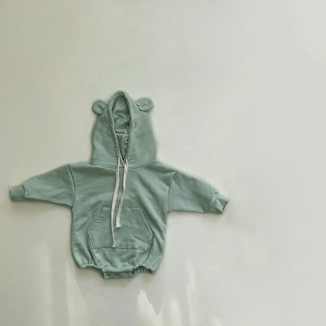 -ベビー くま耳 フード ロンパース【mh0000081】 - mamahalo shop - 長袖ロンパース -  べビー服 - 子供服 - 男の子 - 女の子