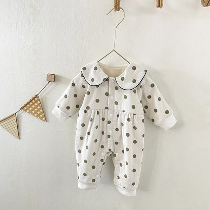 -ベビー みずたま コーデュロイ ロンパース ジャンプスーツ 51675785【mh0000116】 - mamahalo shop - 長袖ジャンプスーツ -  べビー服 - 子供服 - 男の子 - 女の子