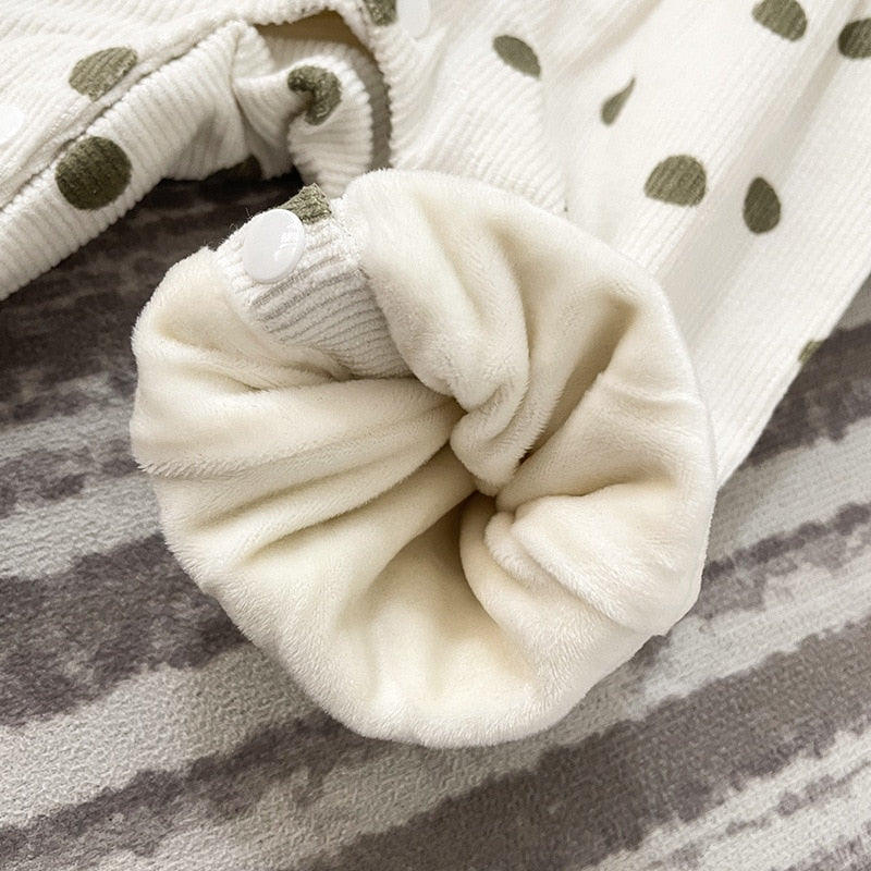 -ベビー みずたま コーデュロイ ロンパース ジャンプスーツ 51675785【mh0000116】 - mamahalo shop - 長袖ジャンプスーツ -  べビー服 - 子供服 - 男の子 - 女の子