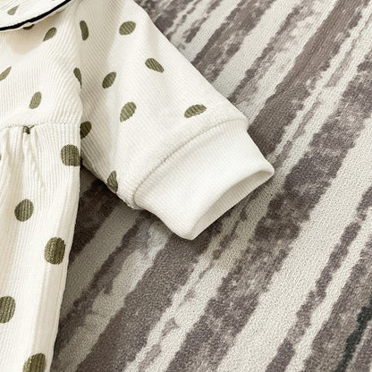 -ベビー みずたま コーデュロイ ロンパース ジャンプスーツ 51675785【mh0000116】 - mamahalo shop - 長袖ジャンプスーツ -  べビー服 - 子供服 - 男の子 - 女の子