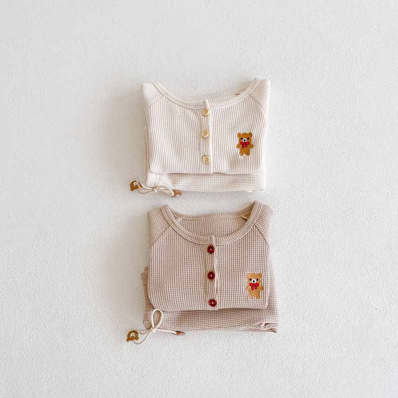 -ベビー くま ベア セットアップ カーディガン パンツ【mh0000117】 - mamahalo shop - 長袖セットアップ -  べビー服 - 子供服 - 男の子 - 女の子