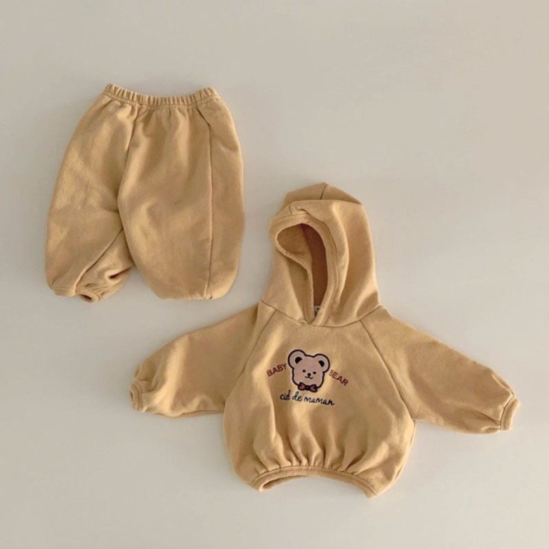 -ベビー くま ベア セットアップ スウェット パーカー パンツ【mh0000104】 - mamahalo shop - 長袖セットアップ -  べビー服 - 子供服 - 男の子 - 女の子