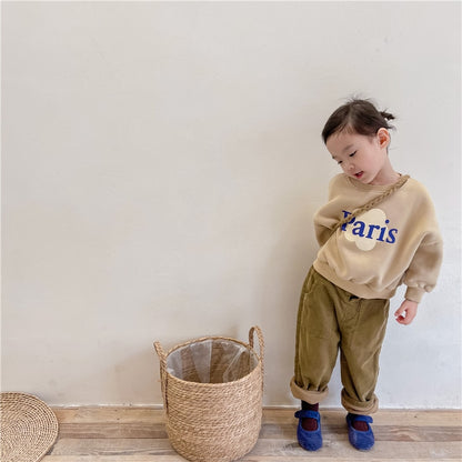 -キッズ ロゴ スウェット トレーナー トップス【mh0000111】 - mamahalo shop - トレーナー・フーディ -  べビー服 - 子供服 - 男の子 - 女の子