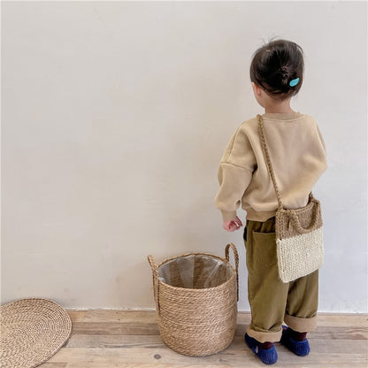 -キッズ ロゴ スウェット トレーナー トップス【mh0000111】 - mamahalo shop - トレーナー・フーディ -  べビー服 - 子供服 - 男の子 - 女の子