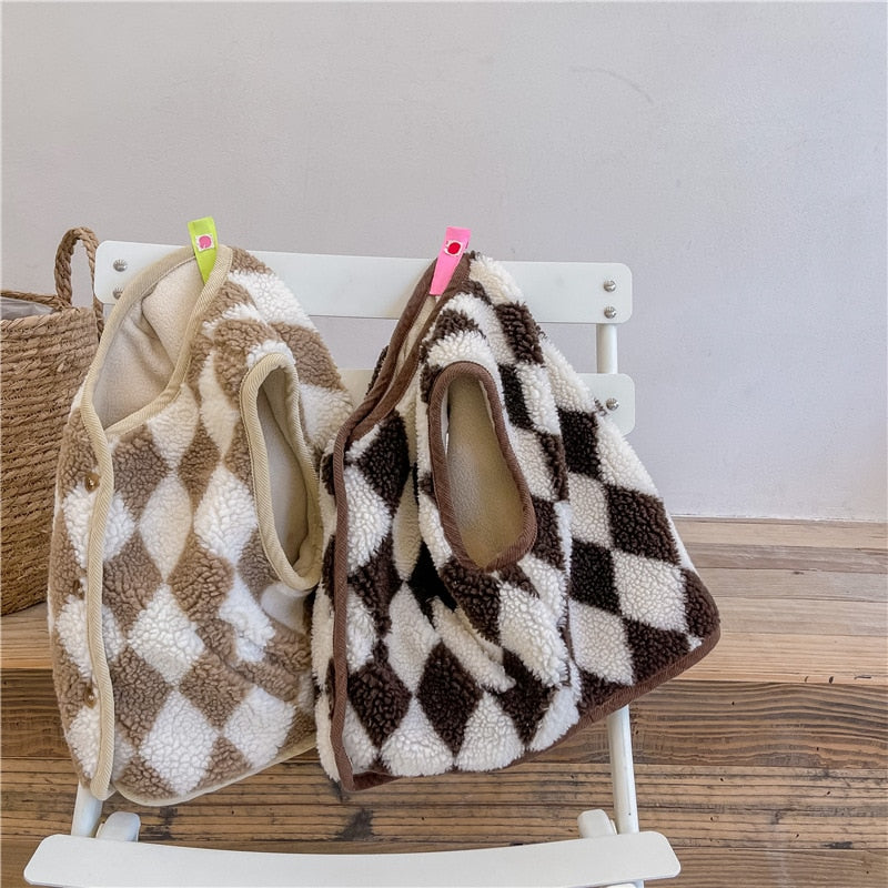 -キッズ ダイヤ チェック ベスト【mh0000112】 - mamahalo shop - ベスト -  べビー服 - 子供服 - 男の子 - 女の子