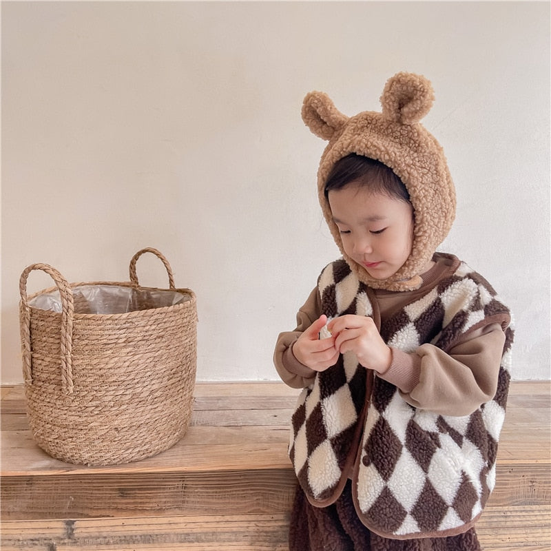 -キッズ ダイヤ チェック ベスト【mh0000112】 - mamahalo shop - ベスト -  べビー服 - 子供服 - 男の子 - 女の子