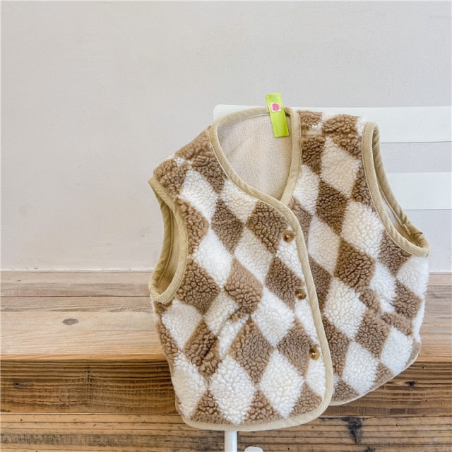 -キッズ ダイヤ チェック ベスト【mh0000112】 - mamahalo shop - ベスト -  べビー服 - 子供服 - 男の子 - 女の子