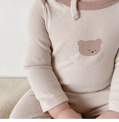 -ベビー くま うさぎ ロンパース 耳帽子 セット【mh0000115】 - mamahalo shop - 長袖ロンパース -  べビー服 - 子供服 - 男の子 - 女の子