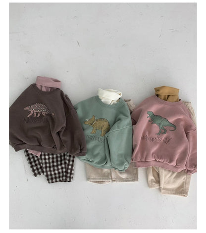 -キッズトップス 恐竜 ダイナソー 裏フリース スウェットトレーナー【mh0000345】 - mamahalo shop - トレーナー・フーディ -  べビー服 - 子供服 - 男の子 - 女の子
