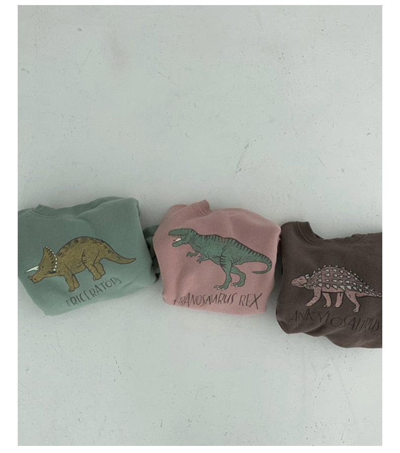 -キッズトップス 恐竜 ダイナソー 裏フリース スウェットトレーナー【mh0000345】 - mamahalo shop - トレーナー・フーディ -  べビー服 - 子供服 - 男の子 - 女の子