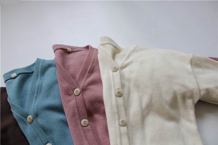 -キッズ ニット カーディガン シンプルベーシック【mh0000120】 - mamahalo shop - カーディガン・パーカー -  べビー服 - 子供服 - 男の子 - 女の子
