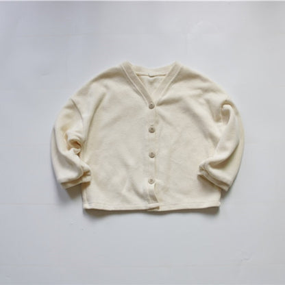 -キッズ ニット カーディガン シンプルベーシック【mh0000120】 - mamahalo shop - カーディガン・パーカー -  べビー服 - 子供服 - 男の子 - 女の子