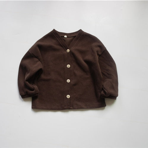 -キッズ ニット カーディガン シンプルベーシック【mh0000120】 - mamahalo shop - カーディガン・パーカー -  べビー服 - 子供服 - 男の子 - 女の子