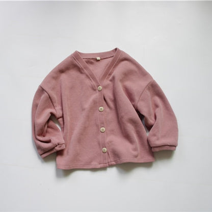 -キッズ ニット カーディガン シンプルベーシック【mh0000120】 - mamahalo shop - カーディガン・パーカー -  べビー服 - 子供服 - 男の子 - 女の子