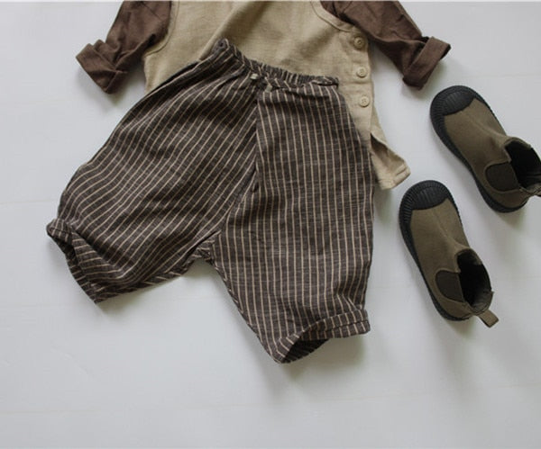 -キッズ ストライプ パンツ【mh0000121】 - mamahalo shop - ロングパンツ・スウェットパンツ -  べビー服 - 子供服 - 男の子 - 女の子