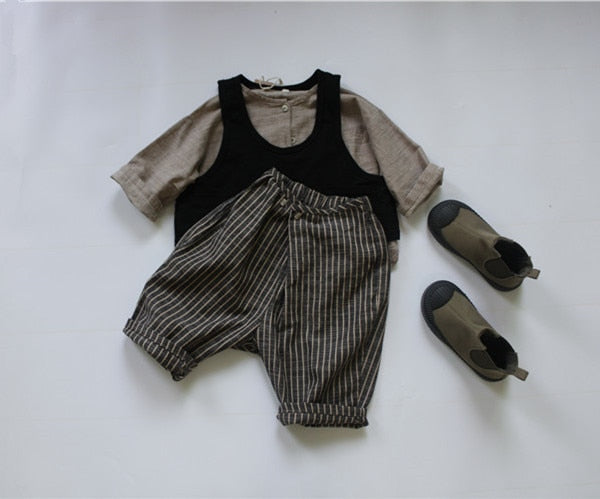 -キッズ ストライプ パンツ【mh0000121】 - mamahalo shop - ロングパンツ・スウェットパンツ -  べビー服 - 子供服 - 男の子 - 女の子