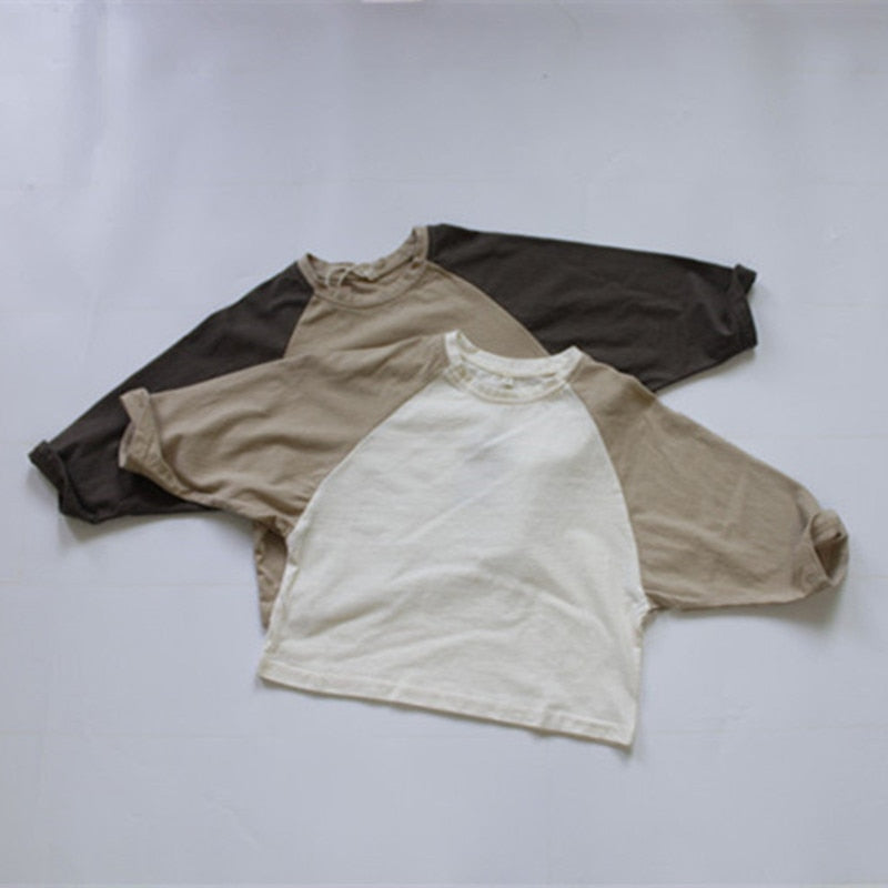 -キッズ ラグラン 切り替え Tシャツ【mh0000122】 - mamahalo shop - 長袖Tシャツ -  べビー服 - 子供服 - 男の子 - 女の子